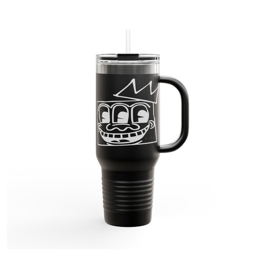 Art Keith Haring 3 Eyes Basquiat Crown Mashup Insulated Travel Mug