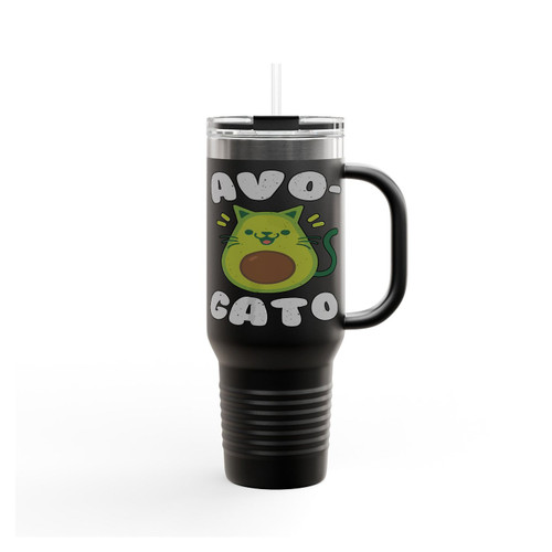 Avocado Cinco De Mayo Avo Gato Cat Lover Avocado Lover Funny Insulated Travel Mug