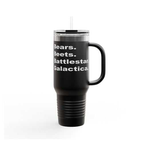 Bears Beets Battlestar Galactica The Office Tv Show Slogan Dwight Schrute Insulated Travel Mug