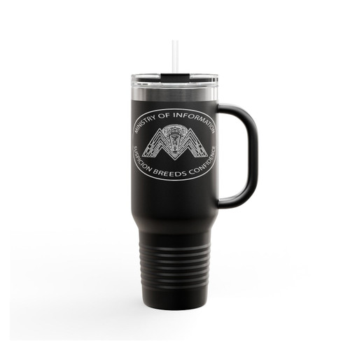 Brazil Ministry Of Information Suspicion Breeds Confidence 80's Sci Fi Insulated Travel Mug