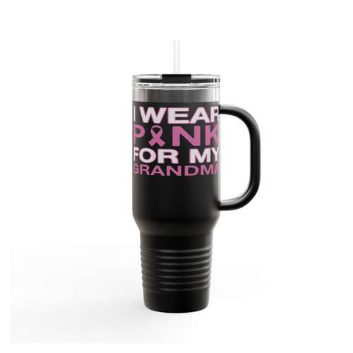 Breast Cancer Awareness I Wear Pink For My Grandma Insulated Travel Mug