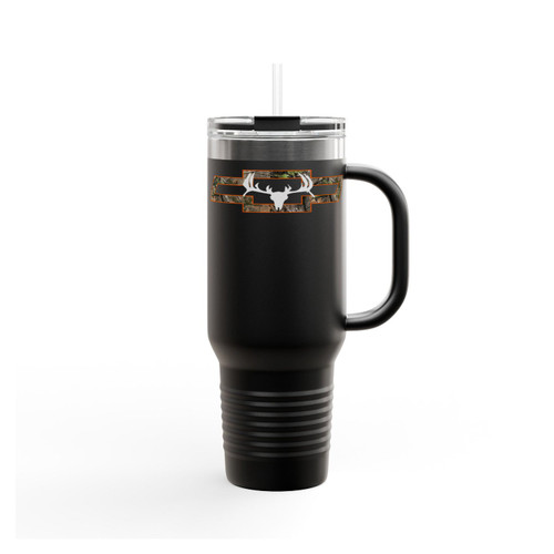Chevy Truck Camo Bowtie With Deer Vehicle Window Insulated Travel Mug