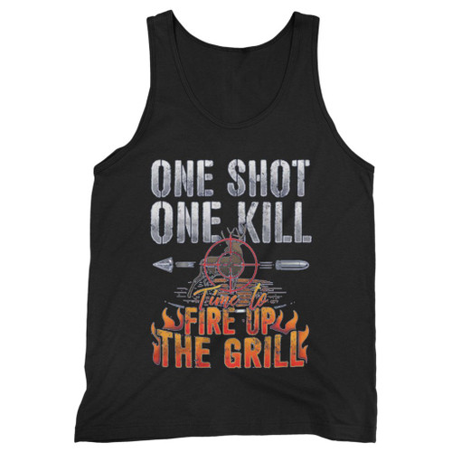 Our cotton one shot one kill time to fire up the grill deer hunting men tank top is perfect for those intense workouts in the gym, at practice or pickup games.