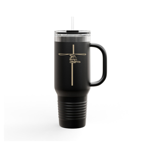 Cross Faith Symbol Catholic Christian Insulated Travel Mug