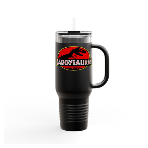 Daddysaurus Jurassic Park Logo Funny Inspired Insulated Travel Mug