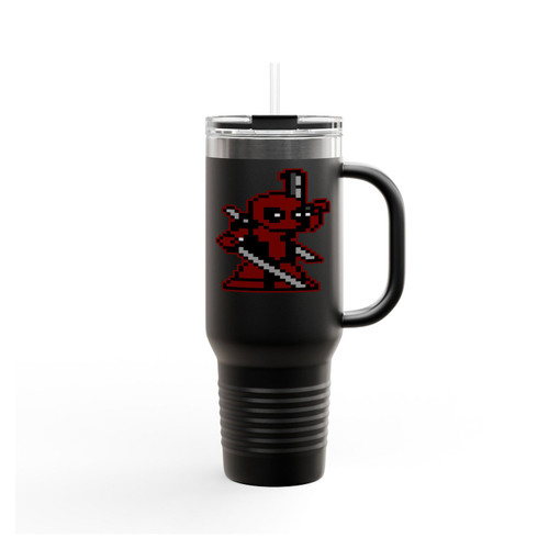 Deadpool Pixel Art Insulated Travel Mug