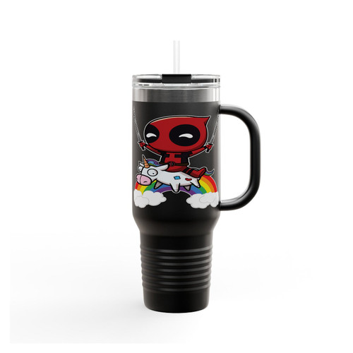 Deadpool Unicorn Funny Parody Movie Retro Summer Fashion Insulated Travel Mug