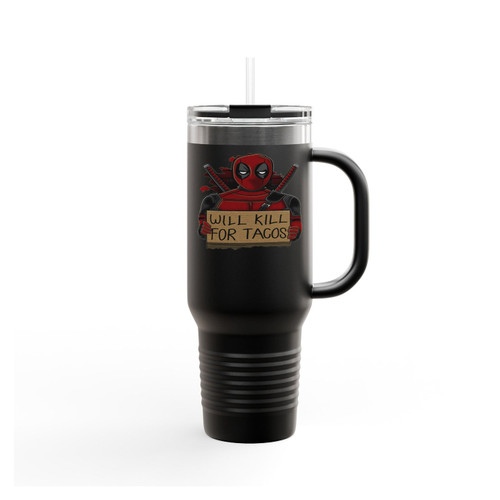 Deadpool Will Kill For Tacos Insulated Travel Mug