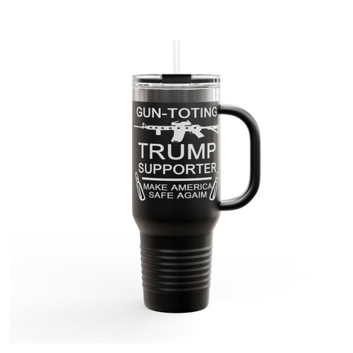 Donald Trump President Ar 15 Assault Rifle Pro Gun 2Nd Amendment Insulated Travel Mug