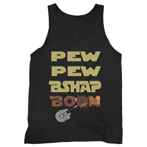 Our cotton pew pew boom men tank top is perfect for those intense workouts in the gym, at practice or pickup games.