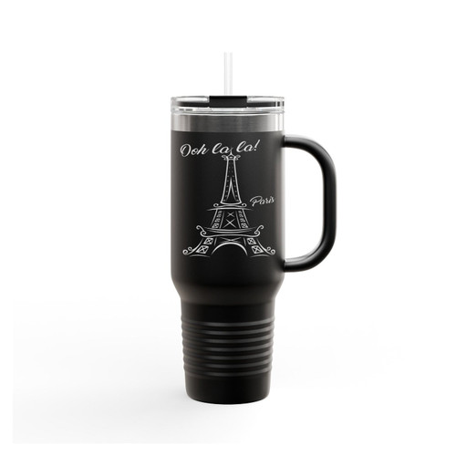 Eiffel Tower Quote Ooh La La Paris Insulated Travel Mug