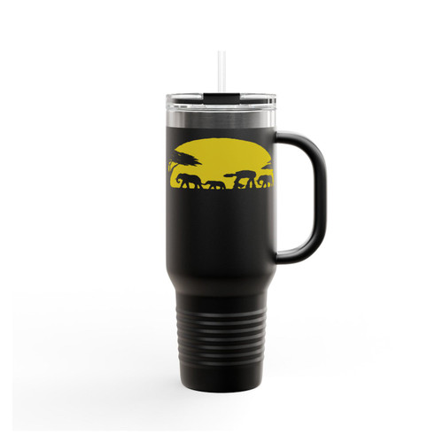 Elephant At Sunset Humor Sci Fi Safari Nerd Gift Insulated Travel Mug