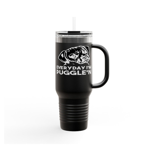 Everyday I'm Puggle'N Puggle Insulated Travel Mug