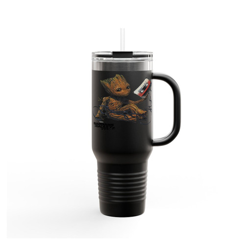 Guardians Of The Galaxy Groot And The Tape Insulated Travel Mug