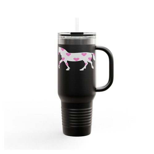 Horse Equestrian With Hearts Insulated Travel Mug