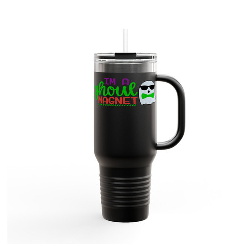 I'm A Ghoul Magnet Halloween Insulated Travel Mug