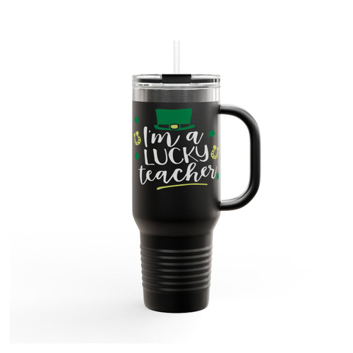 I'm A Lucky Teacher St Patricks Day Teacher School Insulated Travel Mug