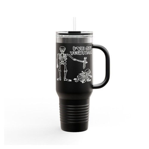 I've Got Your Back Funny Halloween Skeleton Insulated Travel Mug