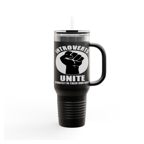 Introverts Unite Funny Insulated Travel Mug