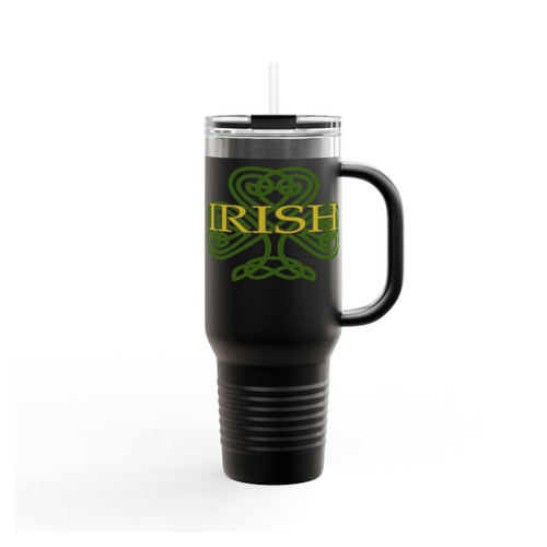Irish Celtic Clover Art Insulated Travel Mug