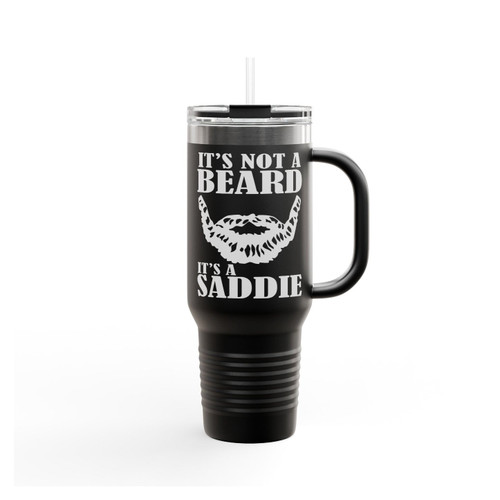 It's Not A Beard It's A Saddle Funny Beard Insulated Travel Mug