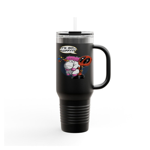 Its So Fluffy Deadpool Unicorn Parody Insulated Travel Mug