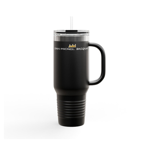 Jean Michel Basquiat Logo Gold Insulated Travel Mug