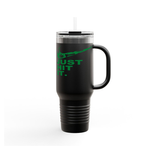 Just Hit It Weed Marijuana Fresh Swoosh Insulated Travel Mug
