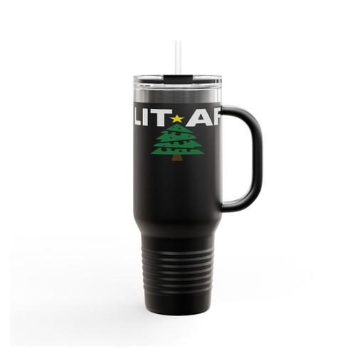Lit Af Christmas Insulated Travel Mug