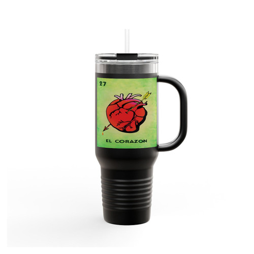 Mexican Loteria El Corazon Insulated Travel Mug