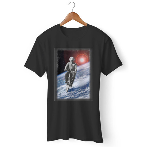 Albert Einstein Bicyle Space Univers Men T Shirt