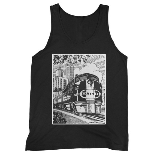 Our cotton santa fe retro railroad locomotive men tank top is perfect for those intense workouts in the gym, at practice or pickup games.
