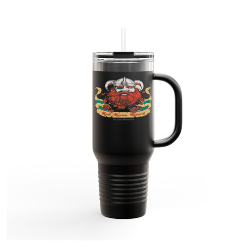 Red Rose Beard The Bard Warriors Art Insulated Travel Mug
