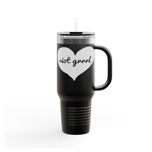 Riot Grrrl With Heart Insulated Travel Mug