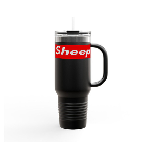 Sheep Red Box Logo Parody Insulated Travel Mug