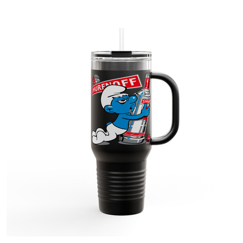 Smurfnoff Vodka Beer Funny Joke Slogan Insulated Travel Mug
