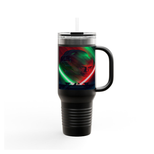 Star Wars Cloud City Duel And Deart Star Poster Insulated Travel Mug