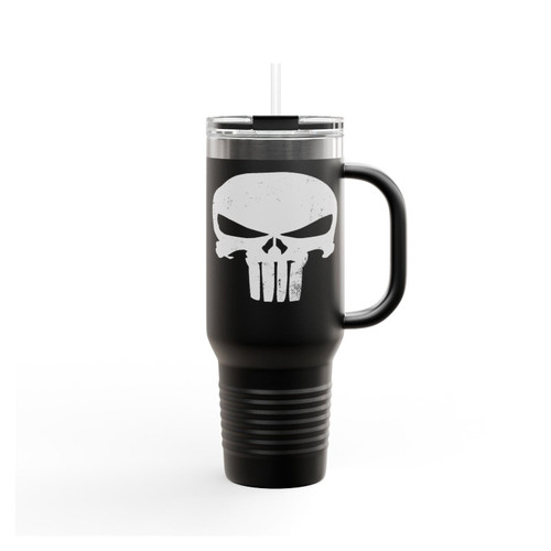 Superhero Punisher Skull Insulated Travel Mug