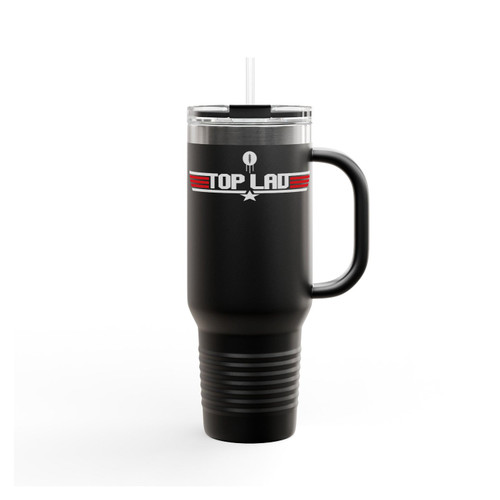 Top Gun Top Lad Rugby Ball Logo Insulated Travel Mug