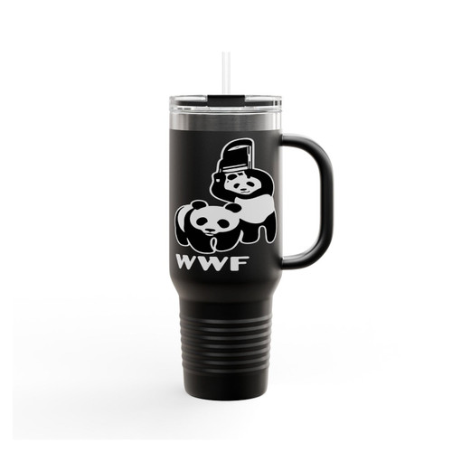 Wwf Wrestling Funny Panda Insulated Travel Mug