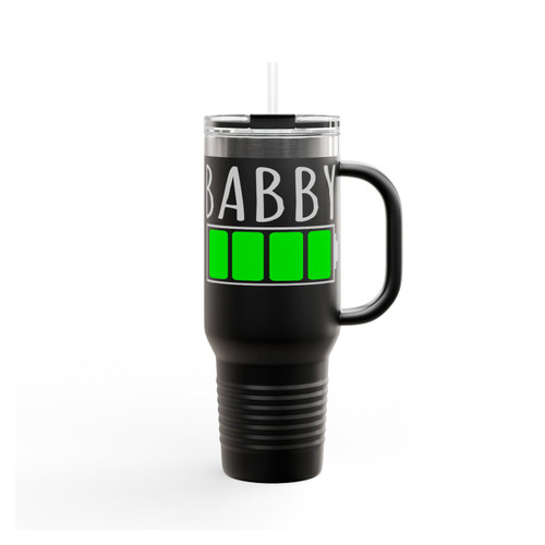 Battery Power Daddy & Baby Matching Fathers Day Present 2 Insulated Travel Mug