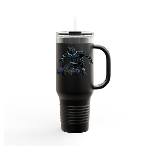 Black Panther T'Challa Marvel Super Hero Insulated Travel Mug