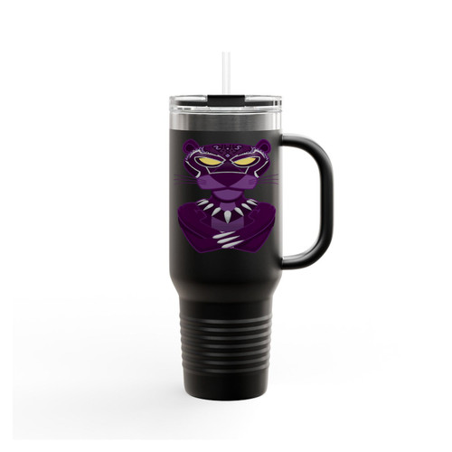 Black Pink Panther T'Challa Marvel Funny Insulated Travel Mug