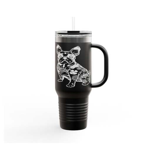Boston Terrier Tattoo St. Patrick's Day Insulated Travel Mug