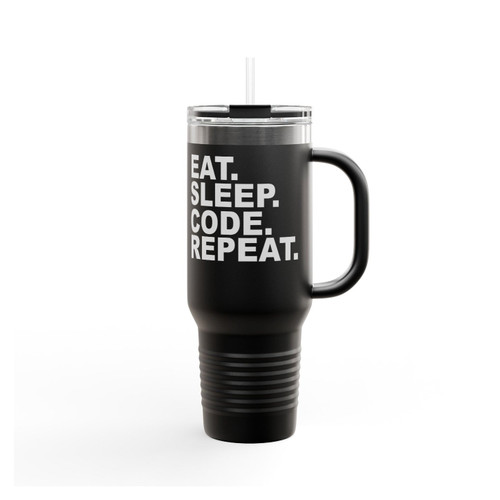 Eat Sleep Code Repeat Computer Programmer Insulated Travel Mug