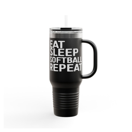 Eat Sleep Softball Repeat Insulated Travel Mug