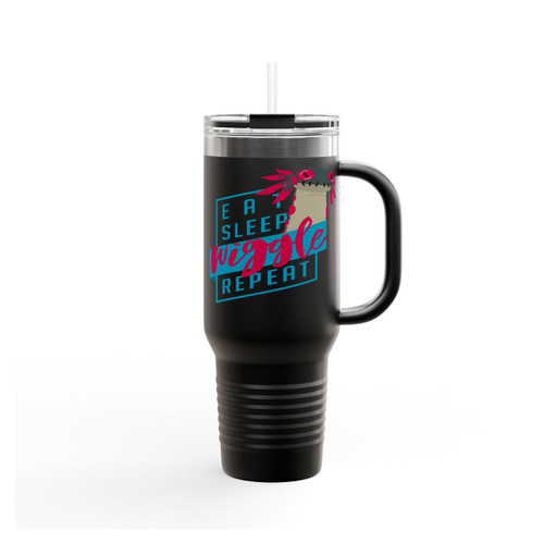 Eat Sleep Wiggle Repeat Monster Hunter Insulated Travel Mug