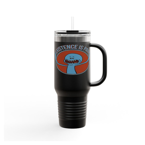 Existence Is Pain Rick And Morty Mr Meeseek Insulated Travel Mug
