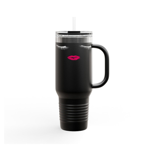 Eyelashes And Lips Insulated Travel Mug