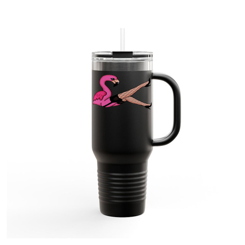 Flamingo Pinup Funny Insulated Travel Mug